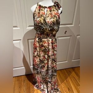 Floral & Animal print maxi dress, Size 10-14